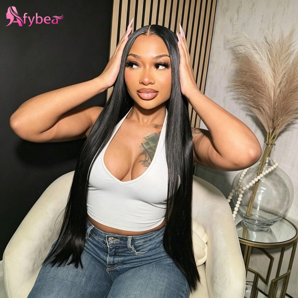 Hd Lace Frontal Wig Human Hair Pre Plucked - ストレート人毛ウィッグ 接着剤不要 密度220％ 13x6 HD透明レースフロントウィッグ ナチュラルブラック