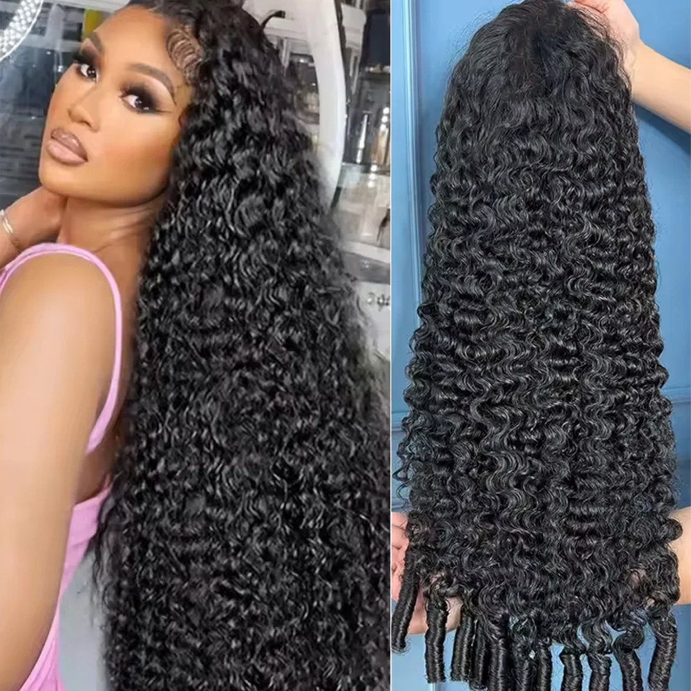 Human Hair Wigs - 200密度 13x4 13x6 HD透明フルレースフロントウィッグ ナチュラルカラー 46インチ