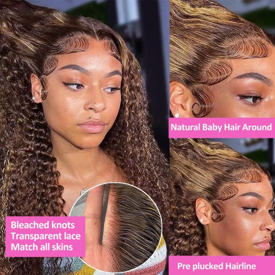 427 ハイライト オンブレ ウィッグ 人毛 13x6 HD - Lace Front Wigs のレビューと価格
