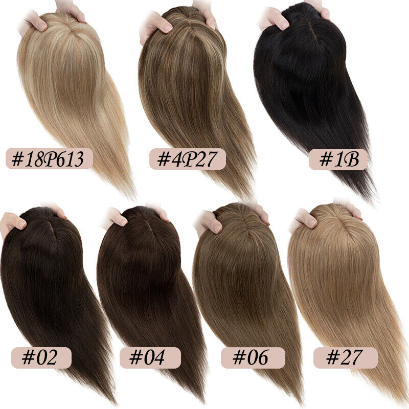 女性用フリンジ付き本物の人間の髪の毛トーピー,シルクベースの - Seamless Clip In Hair Extensions Human Hair のレビューと価格