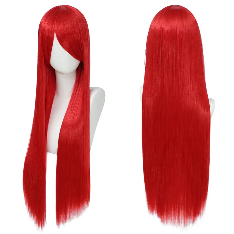 80 センチメートルカラフルなロングストレート人工毛白紫黒コ - Synthetic Braided Wigs For Black Women のレビューと価格