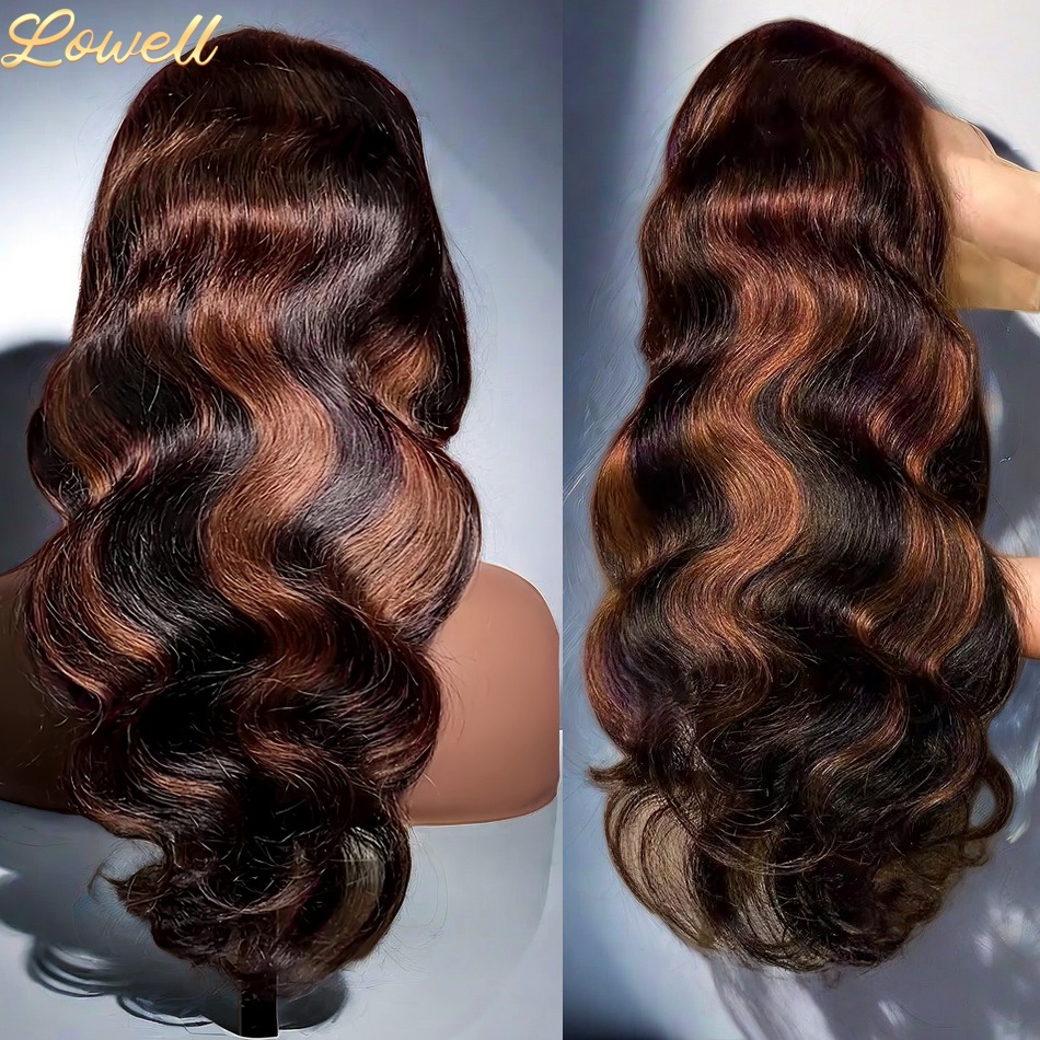 ハイライトボディウェーブ13x6 HDアンバーレースフロント - Lace Front Wigs のレビューと価格