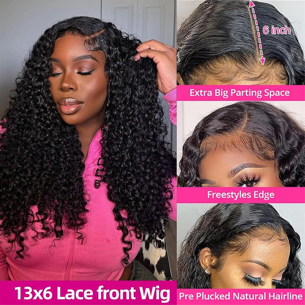 200密度 13x4 13x6 HD透明フルレースフロントウ - Human Hair Wigs のレビューと価格