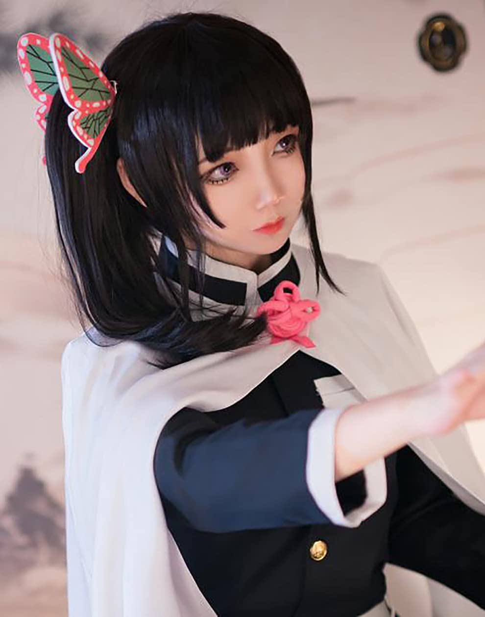 アニメ鬼滅の刃つゆりカナヲウィッグコスプレ黒ウィッグ女性耐熱 - Synthetic Braided Wigs For Black Women のレビューと価格