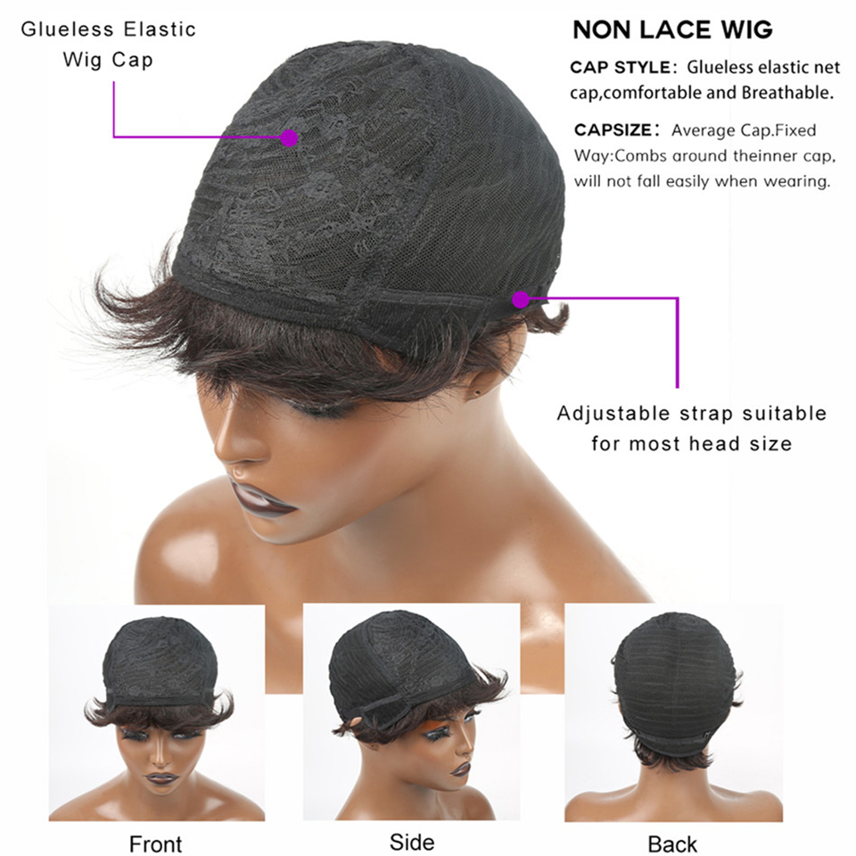 黒人女性のためのブラジルの短い人間の髪の毛のかつら,偽のレミ - Short Pixie Cut Wig Human Hair Cheap のレビューと価格