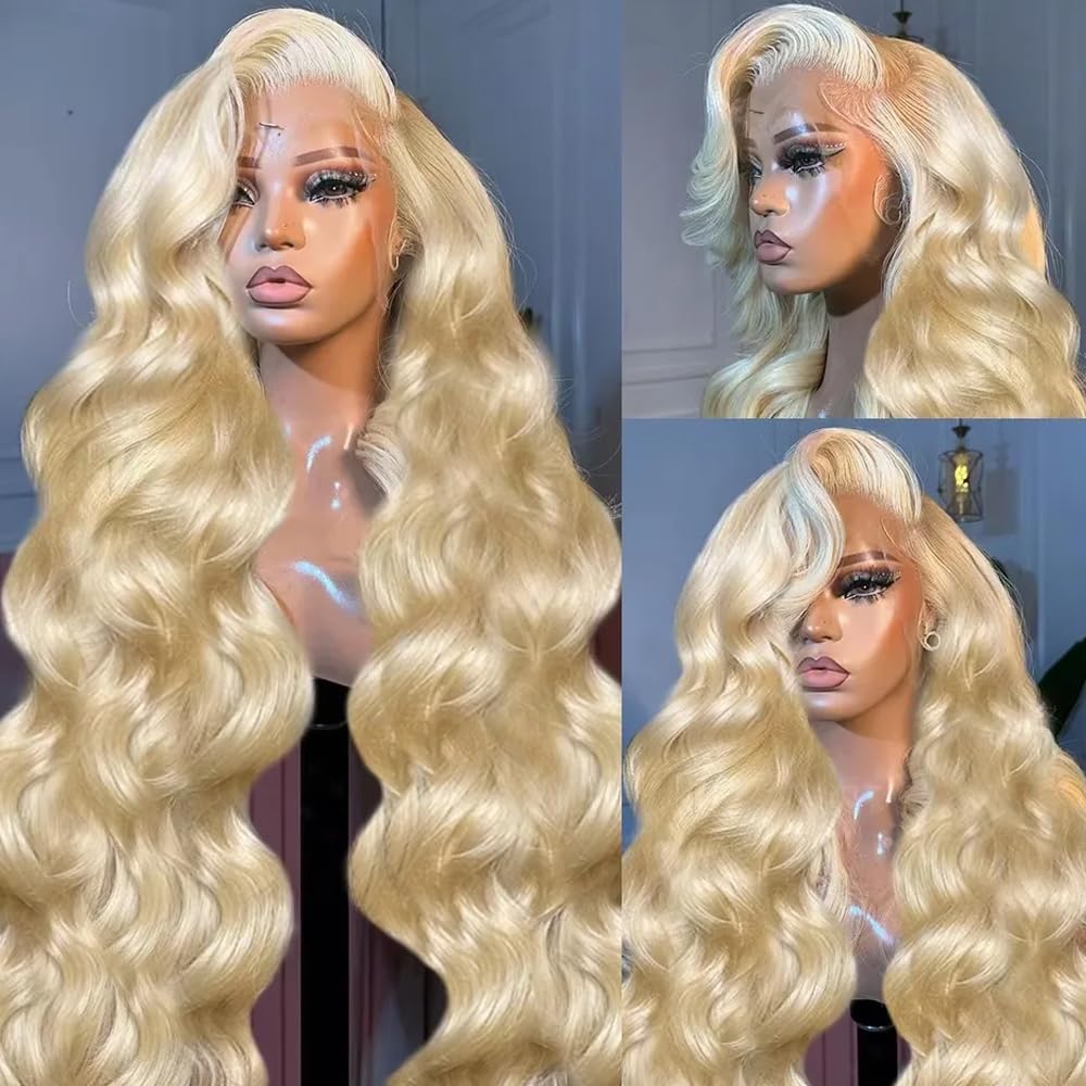 # 613番人毛ウィッグ ボディウェーブ 36インチ 密度2 - 613 Blonde Body Wave Lace Front Wig のレビューと価格