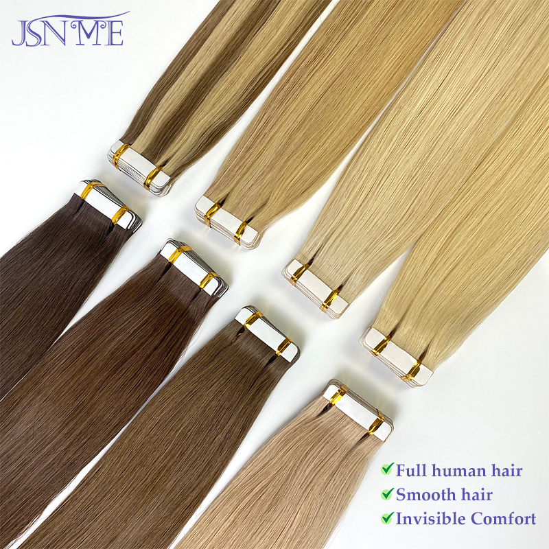 JSNME テープインヘアエクステンション 100% 本当に - Invisible Tape In Extensions Real Hair のレビューと価格