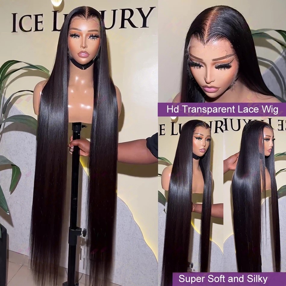 40インチストレート人毛ウィッグ　220密度HDレースウィッ - Hd Lace Frontal Wig Human Hair Pre Plucked のレビューと価格