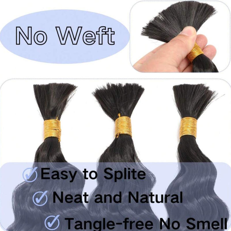 ウェフトなし人毛ブレイディングヘア、ディープウェーブ、ウォー - Water Wave Bulk Human Hair For Braiding のレビューと価格
